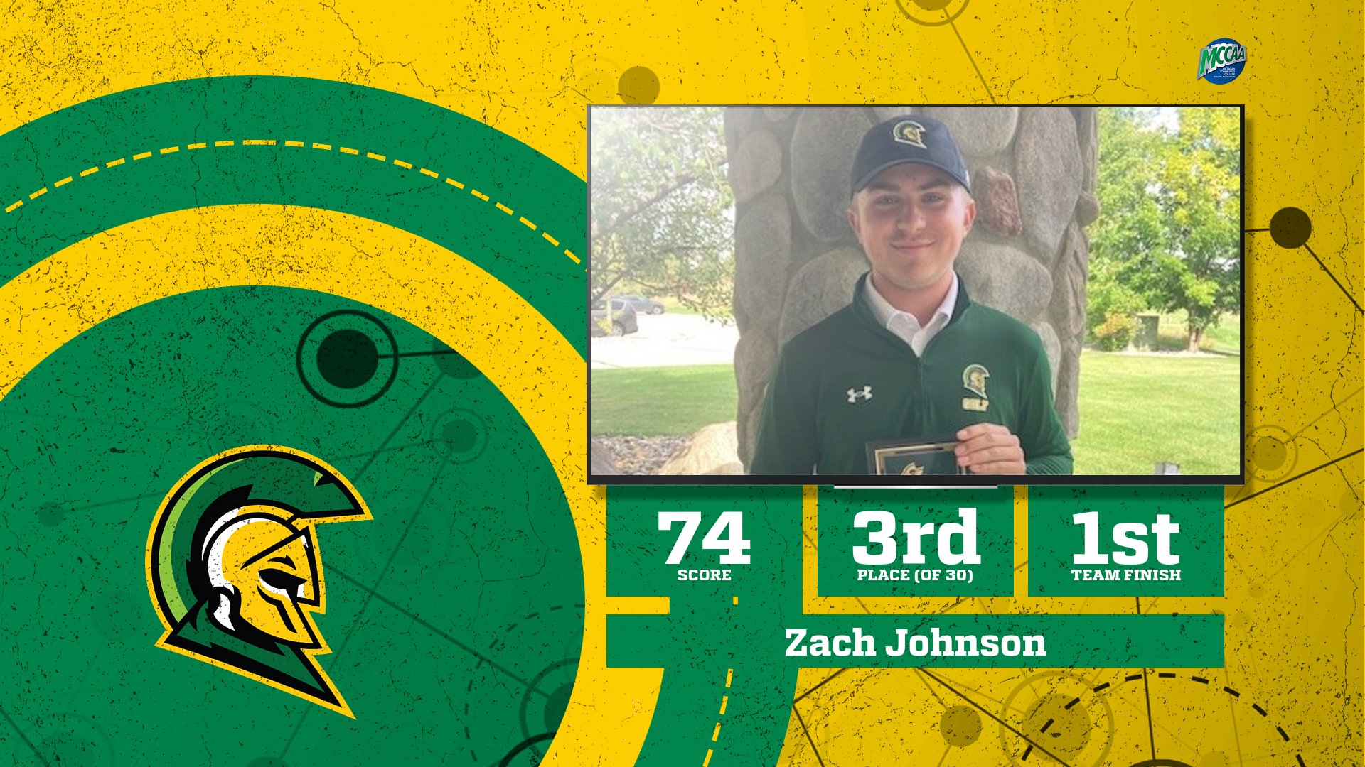 Zach Johnson, Montcalm, Earns MCCAA Western Conference Golfer of the Week Honors Again