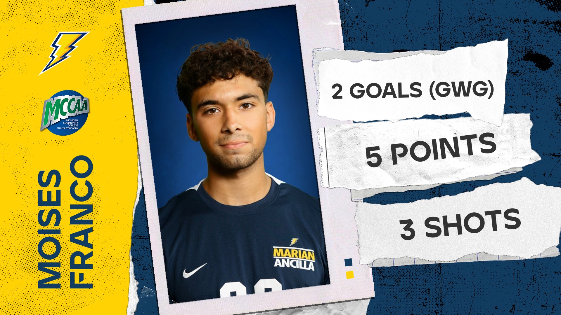 Marian University Ancilla's Franco is the MCCAA Men's Soccer Player of the Week#9