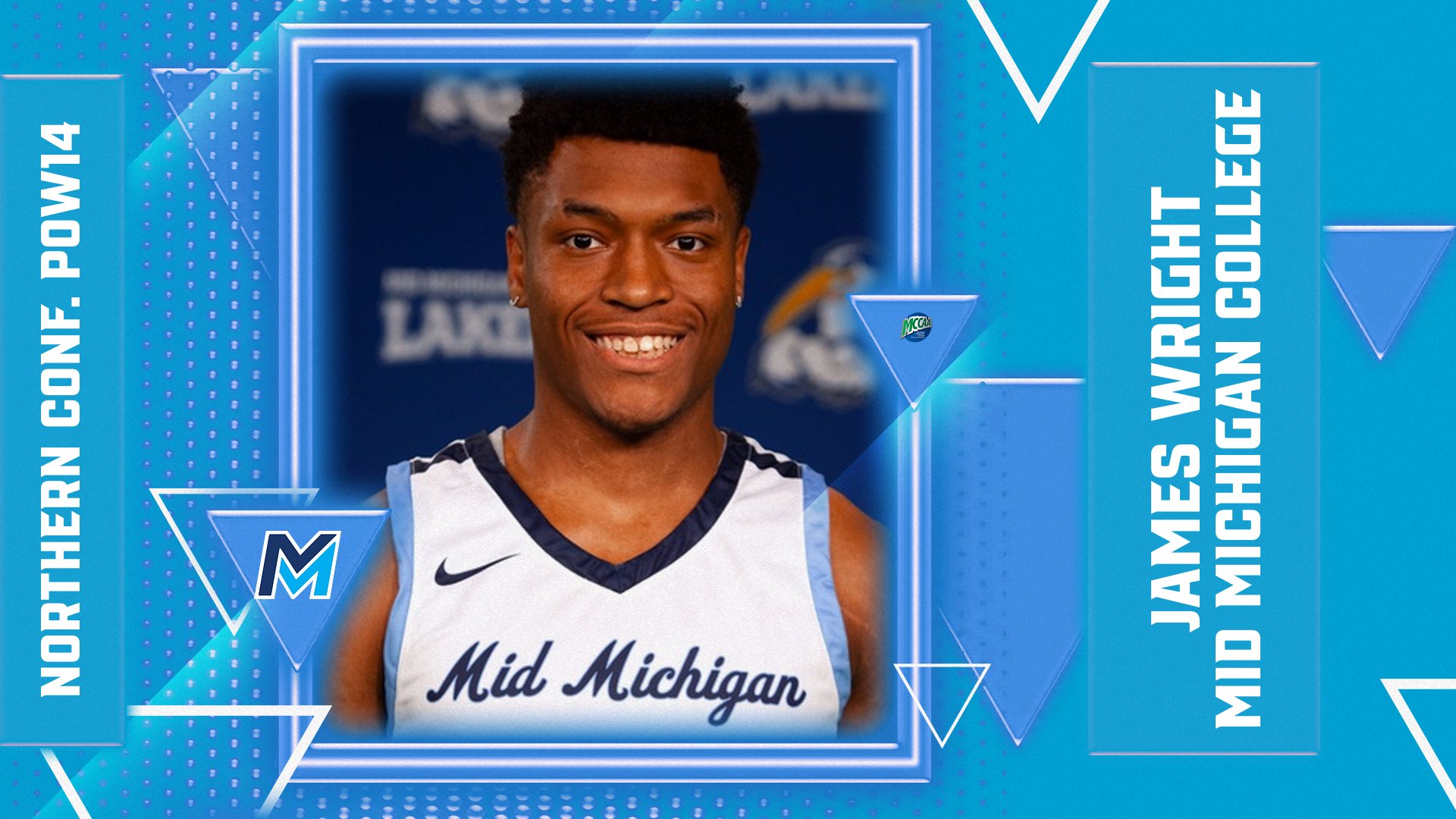 Mid Michigan's Wright Selected MCCAA Northern Conference Men's Basketball Player of the Week14