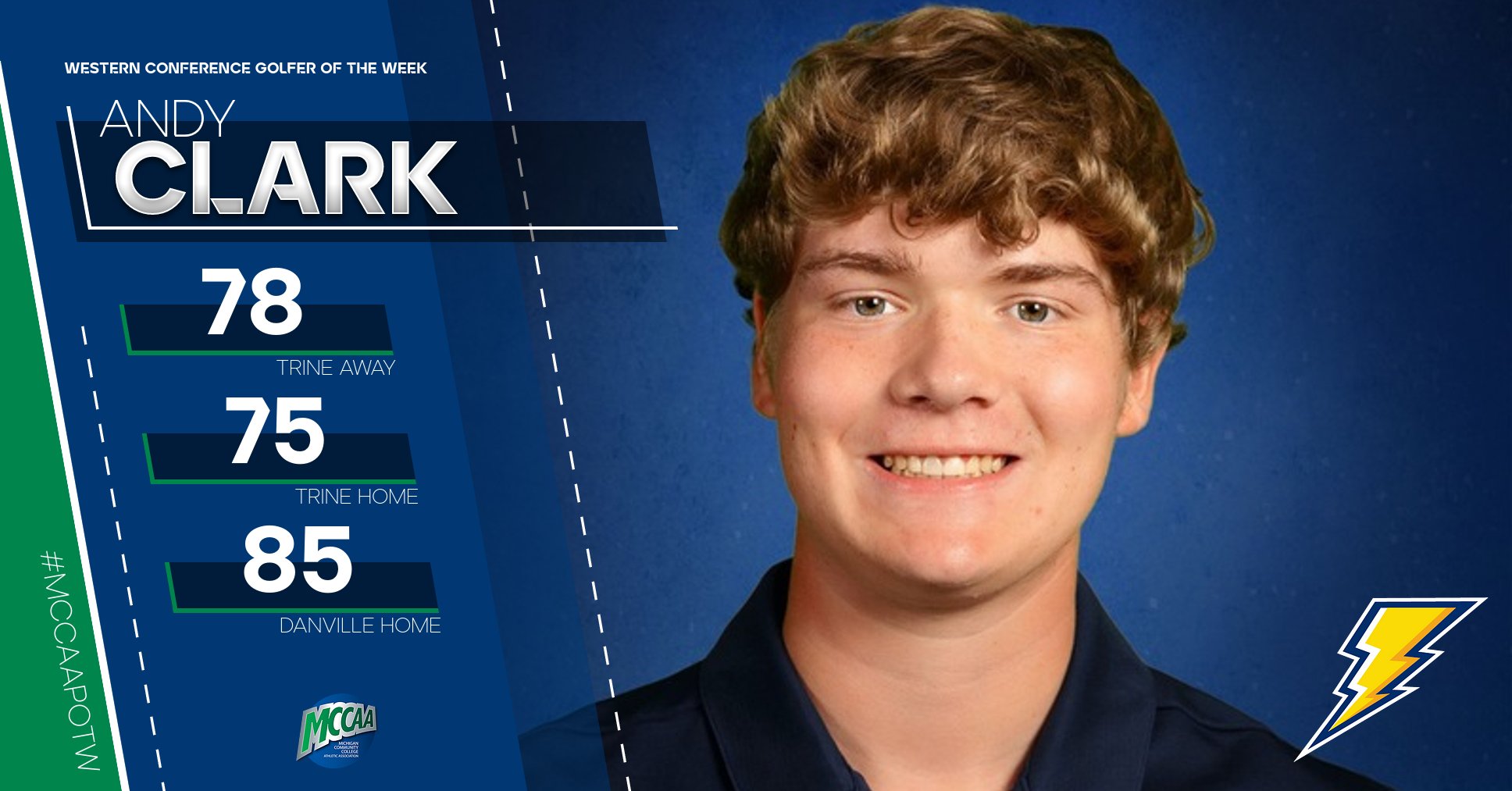 Andrew Clark, MCCAA Western Conference Golfer of the Week, Marian University's ancilla College