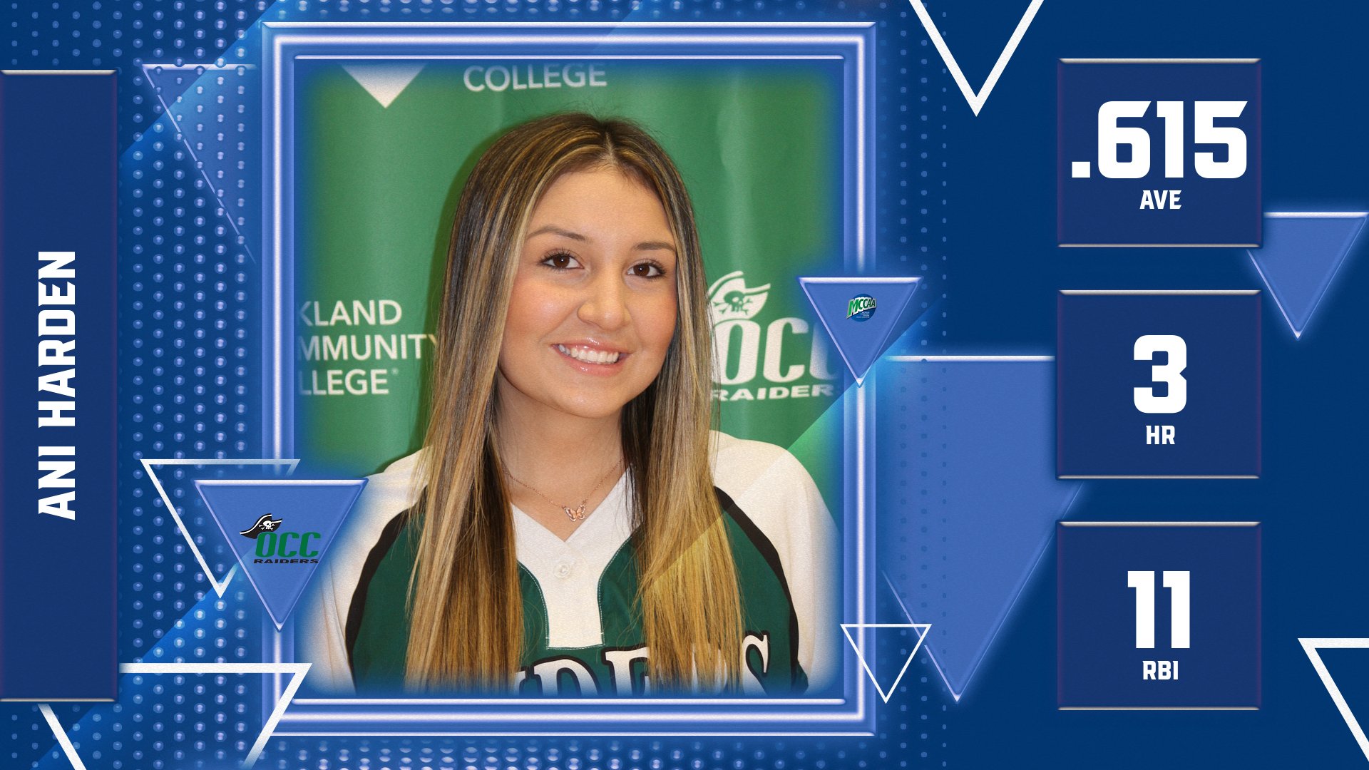 Ani Harden, MCCAA Eastern Conference Softball Player of the Week, Oakland CC