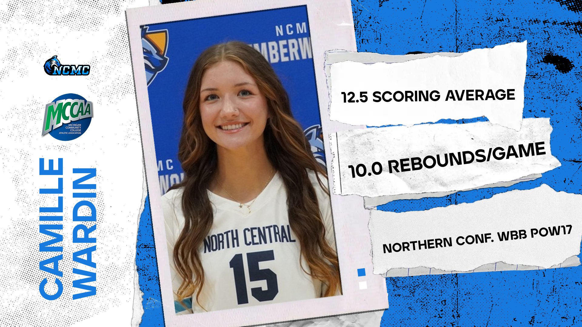 NCMC's Wardin Debuts with MCCAA Northern Conference Women's Basketball Player of the Week17 Nod