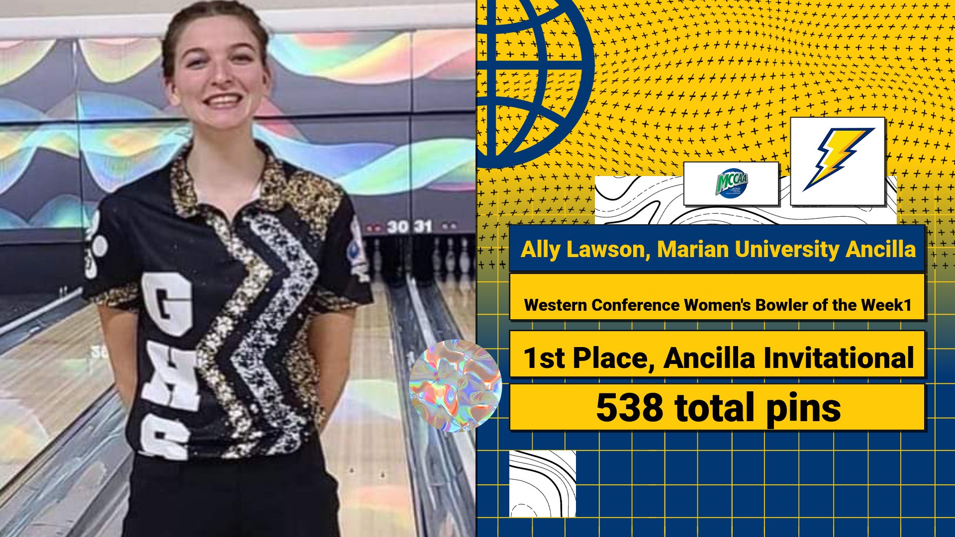 Marian Ancilla's Lawson Hauls In MCCAA Western Conference Women's Bowler of the Week1