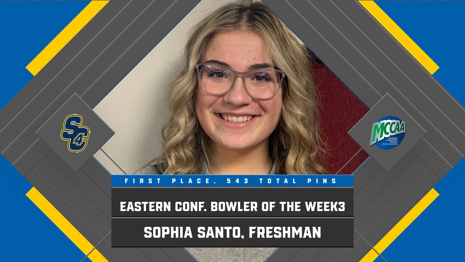 Skippers' Santo Repeats MCCAA Eastern Conference Women's Bowler of the Week3