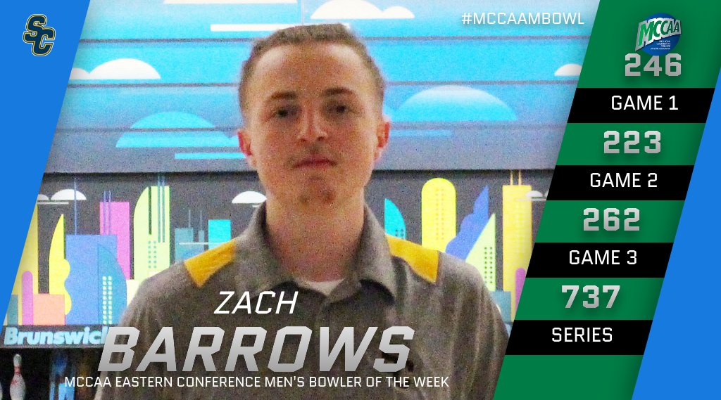Zach Barrows, MCCAA Eastern Conference Men's Bowler of the Week, St. Clair County CC