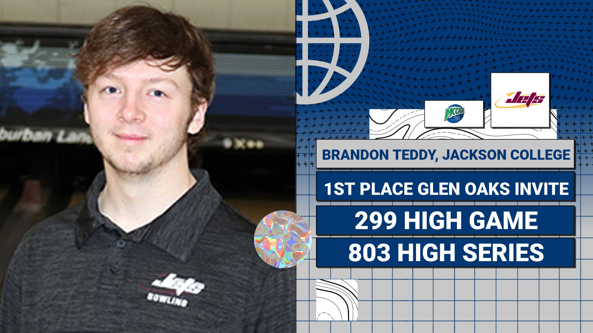 Brandon Teddy, MCCAA Western Conference Men's Bowler of the Week, Jackson College