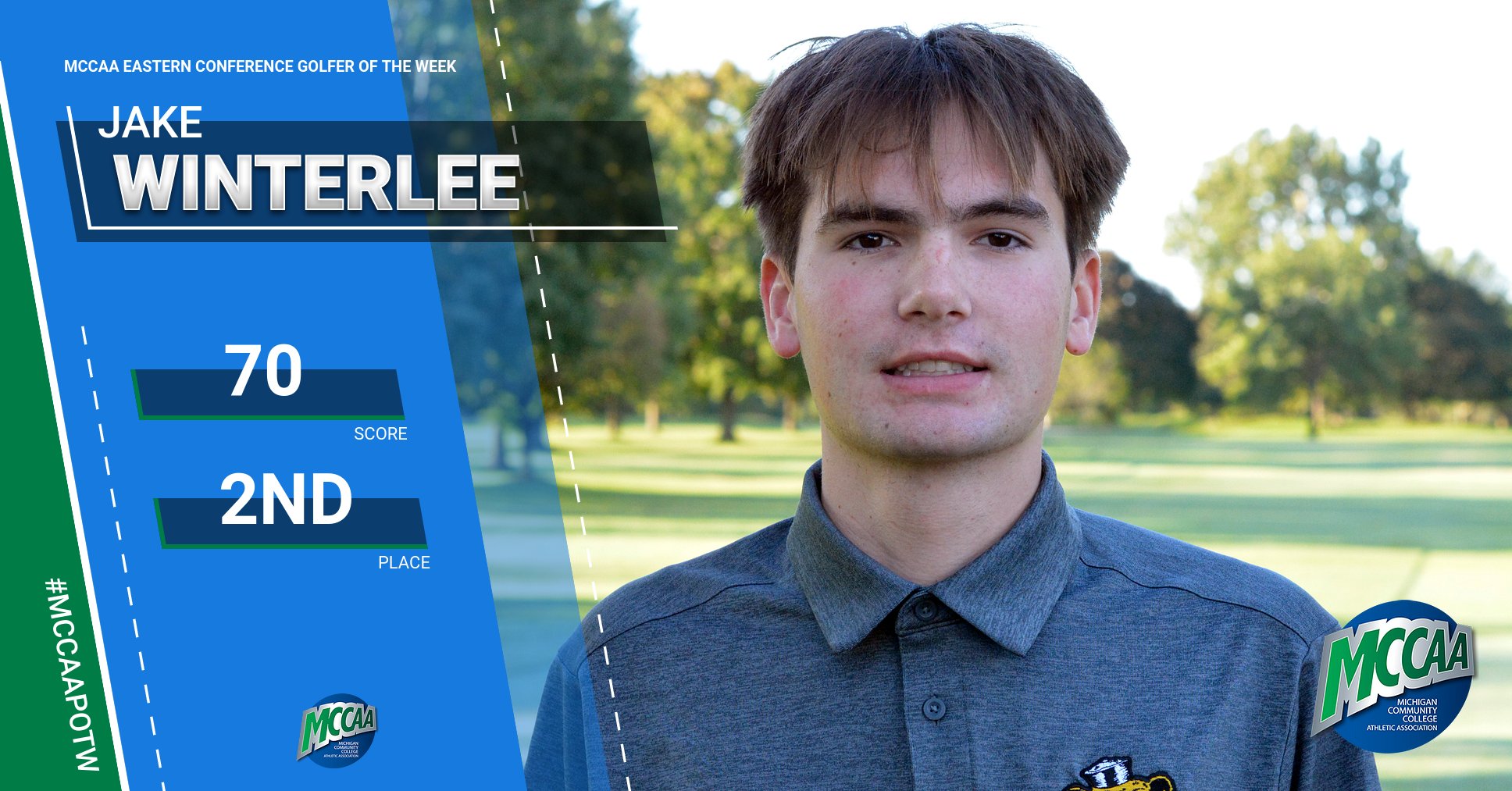 Jake Winterlee, MCCAA Eastern Conference Golfer of the Week, Mott CC