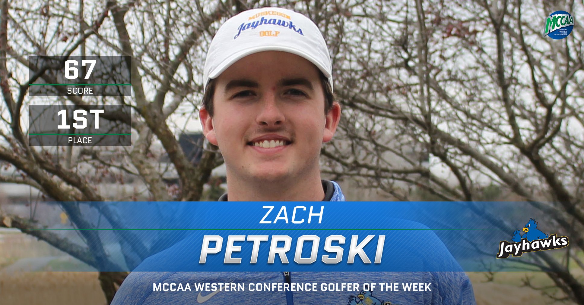 Zach Petroski, MCCAA Western Conference Player of the Week, Muskegon CC