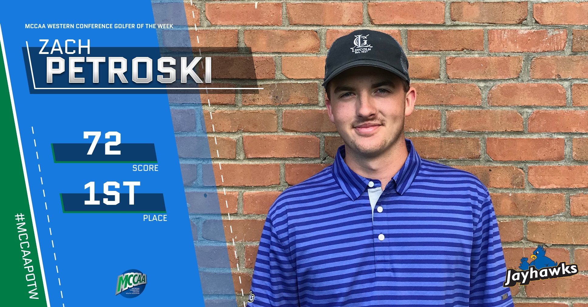Zach Petroski, MCCAA Western Conference Golfer of the Week, Muskegon CC