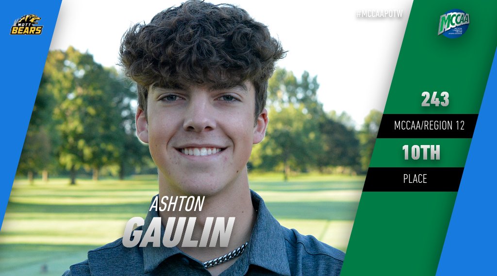 Ashton Gaulin, MCCAA Eastern Conference Golfer of the Week, Mott CC