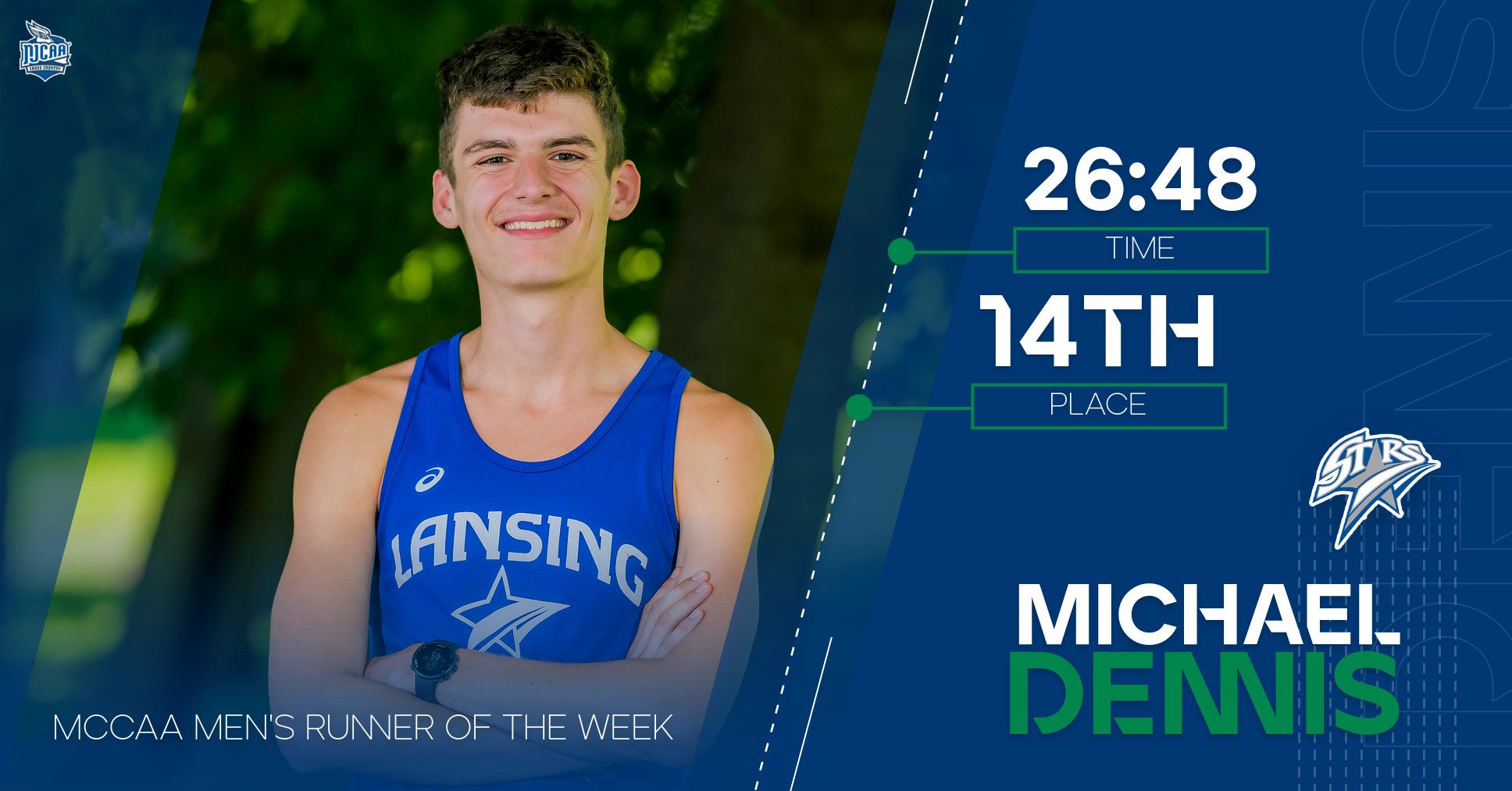 Michael Dennis, MCCAA Men's Cross Country Runner of the Week, Lansing CC