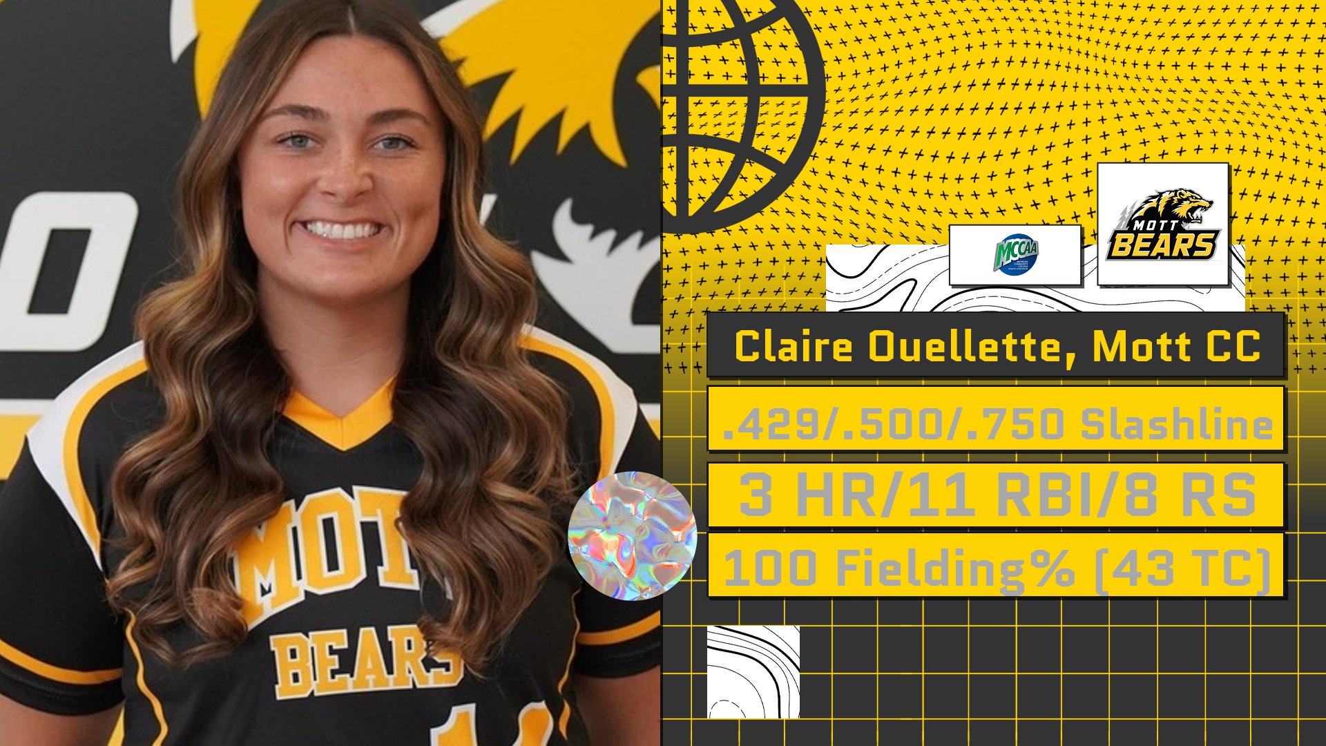 Mott's Ouellette Receives MCCAA Eastern Conference Softball Player of the Week5 Award