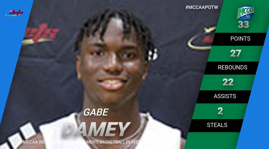 Gabe Damey, MCCAA Western Conference Men's Basketball Player of the Week, Jackson College