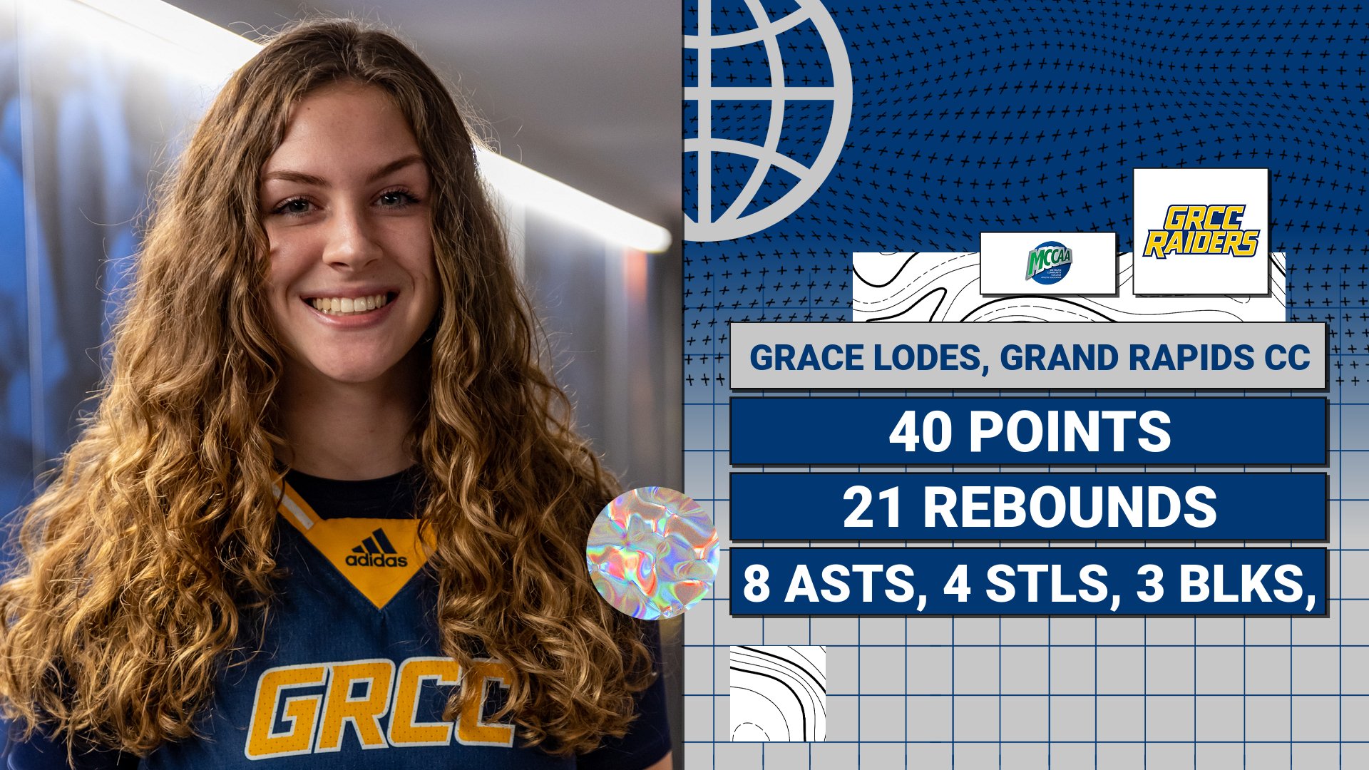 Grace Lodes, MCCAA Northern Conference Women's Basketball Player of the Week, Grand Rapids CC