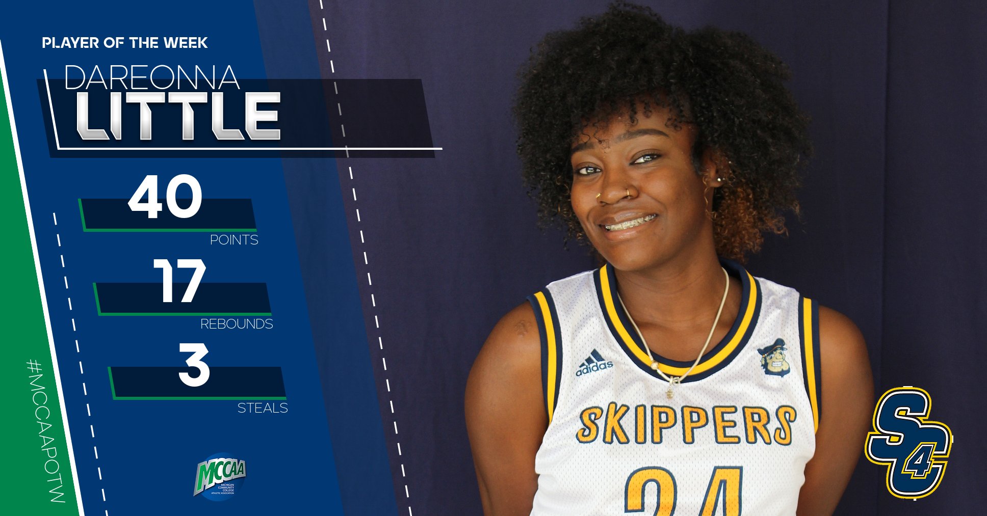 Dareonna Little, MCCAA Eastern Conference Women's Basketball Player of the Week, St. Clair County Community College