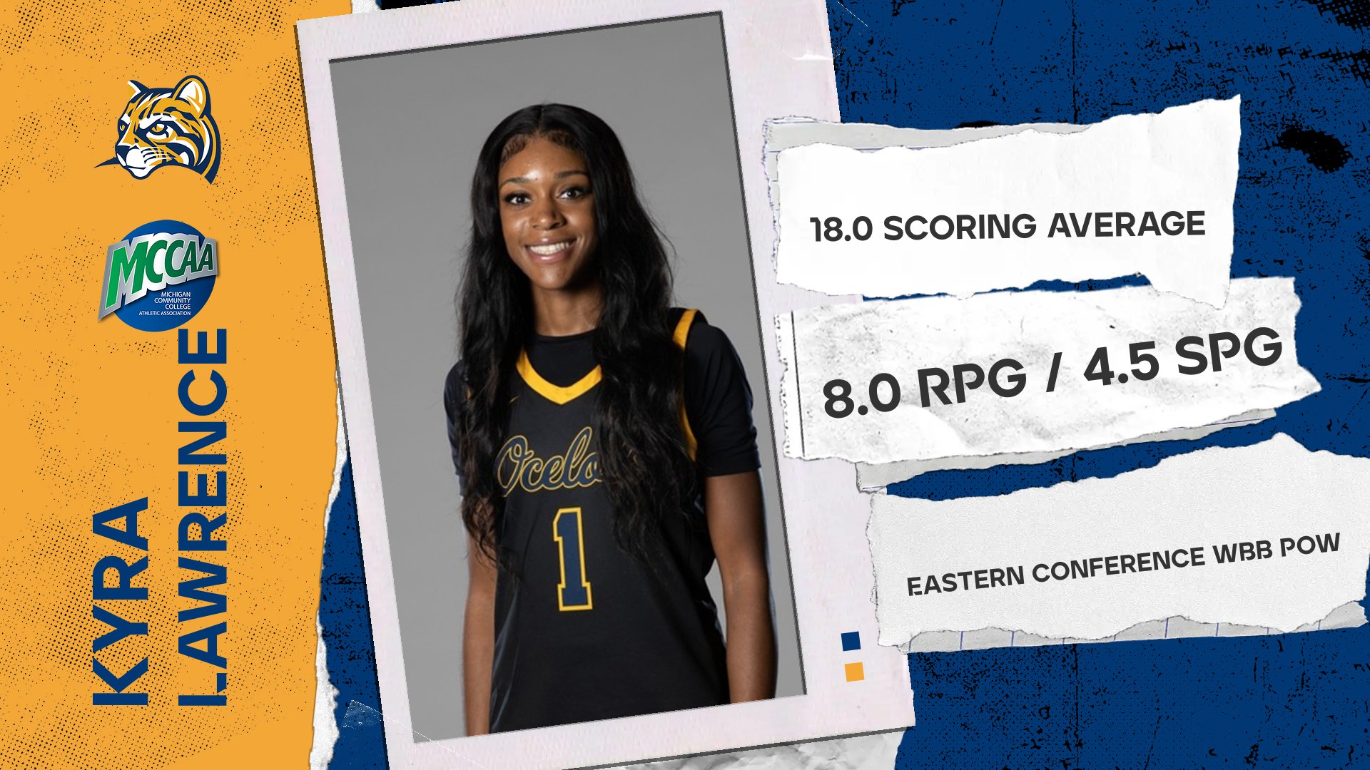 Schoolcraft's Lawrence Earns MCCAA Eastern Conference Women's Basketball Player of the Week13