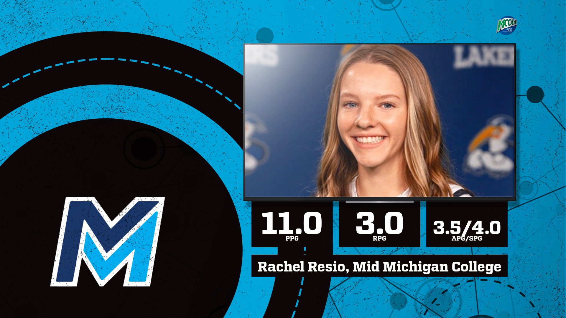 Mid Michigan's Resio Nets Fifth MCCAA Northern Conference Women's Basketball Player of the Week Nod
