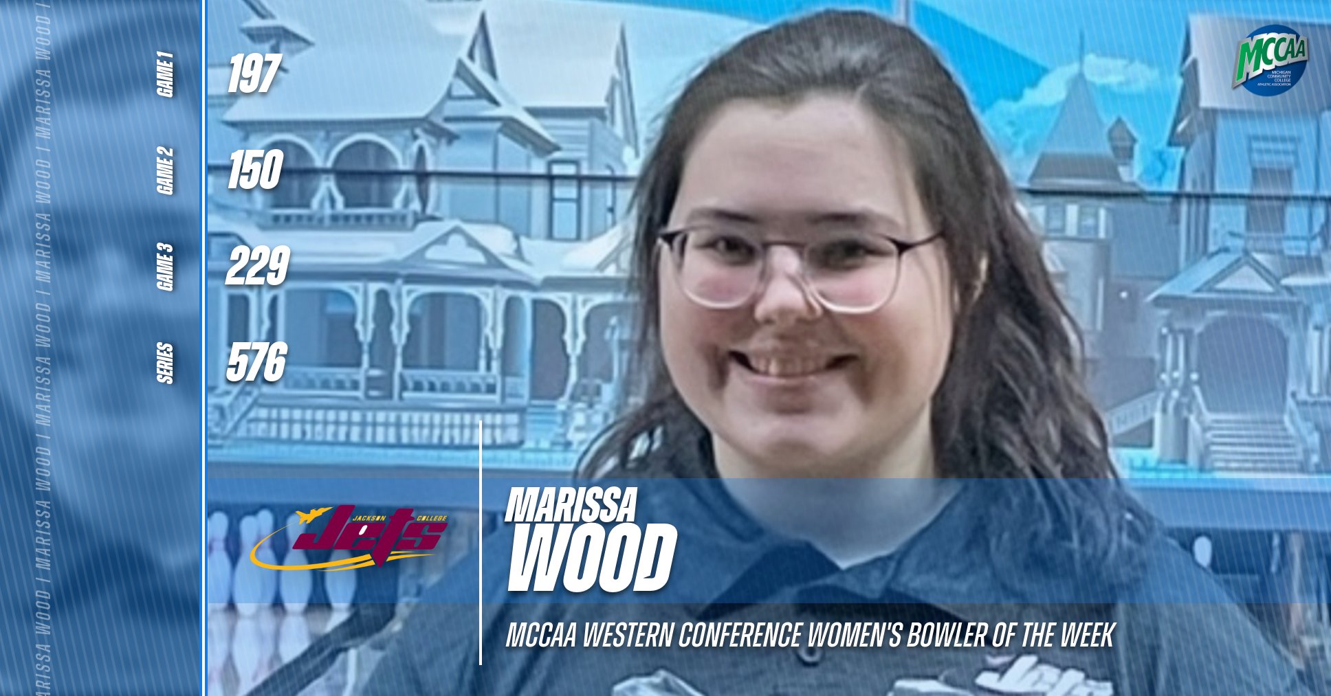 Marissa Wood, MCCAA Western Conference Women's Bowler of the Week, Jackson College