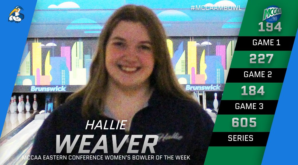 Hallie Weaver, MCCAA Eastern Conference Women's Bowler of the Week, Mid Michigan College