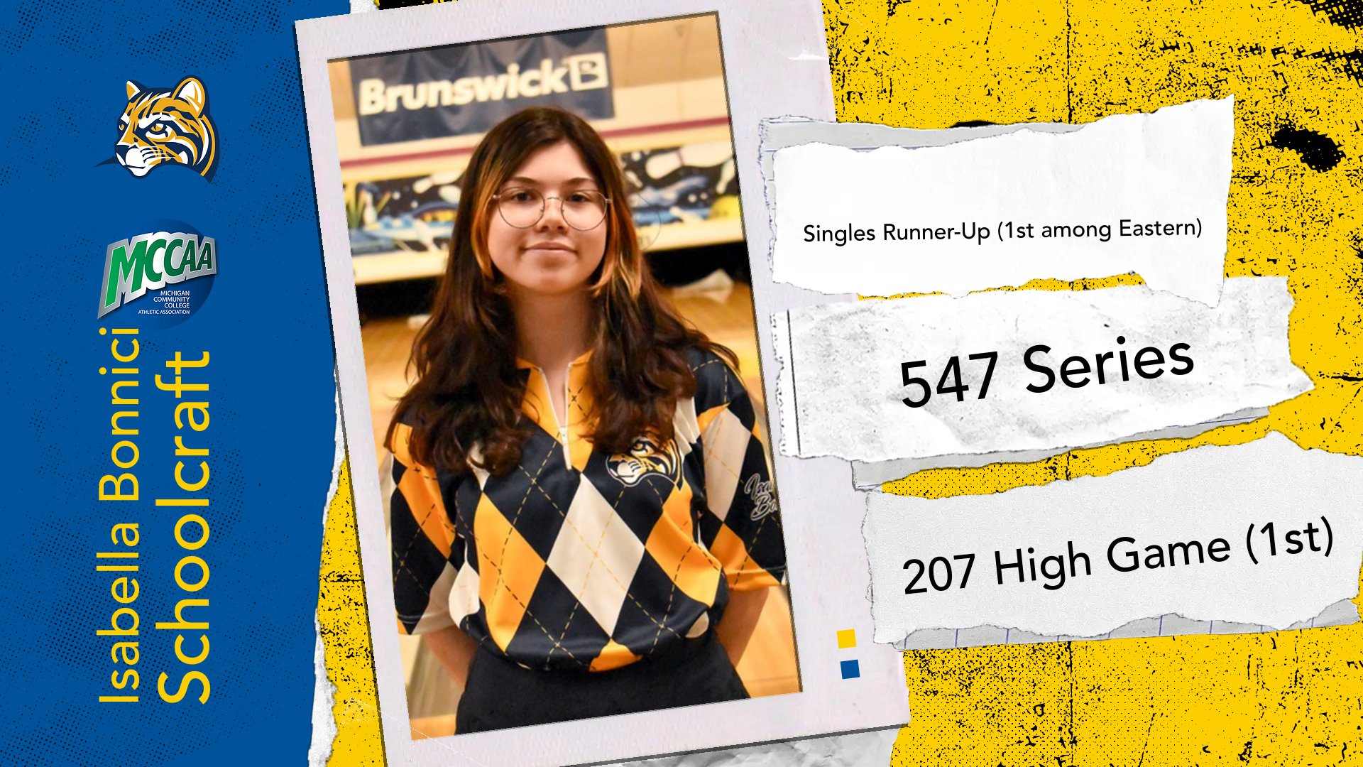 Bonnici gives Schoolcraft Three Straight MCCAA Eastern Conference Women's Bowler of the Week Awards to End 2024