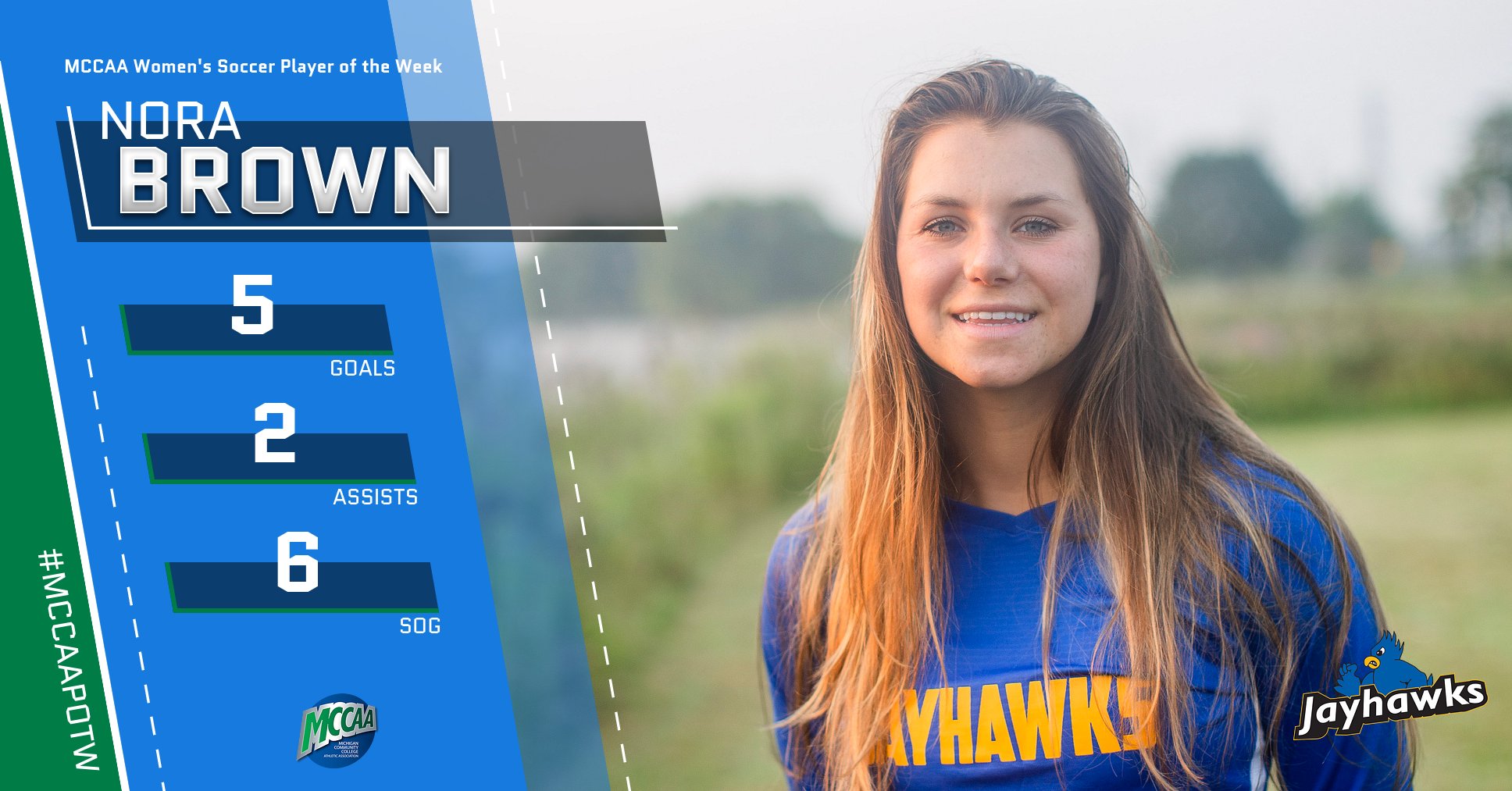 Nora Brown, MCCAA Women's Soccer Player of the Week, Muskegon CC