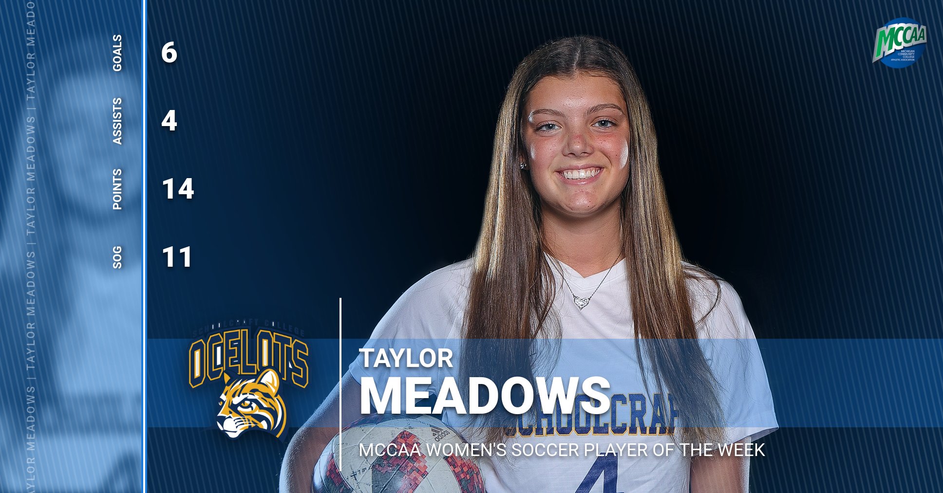 Taylor Meadows, MCCAA Women's Soccer Player of the Week.