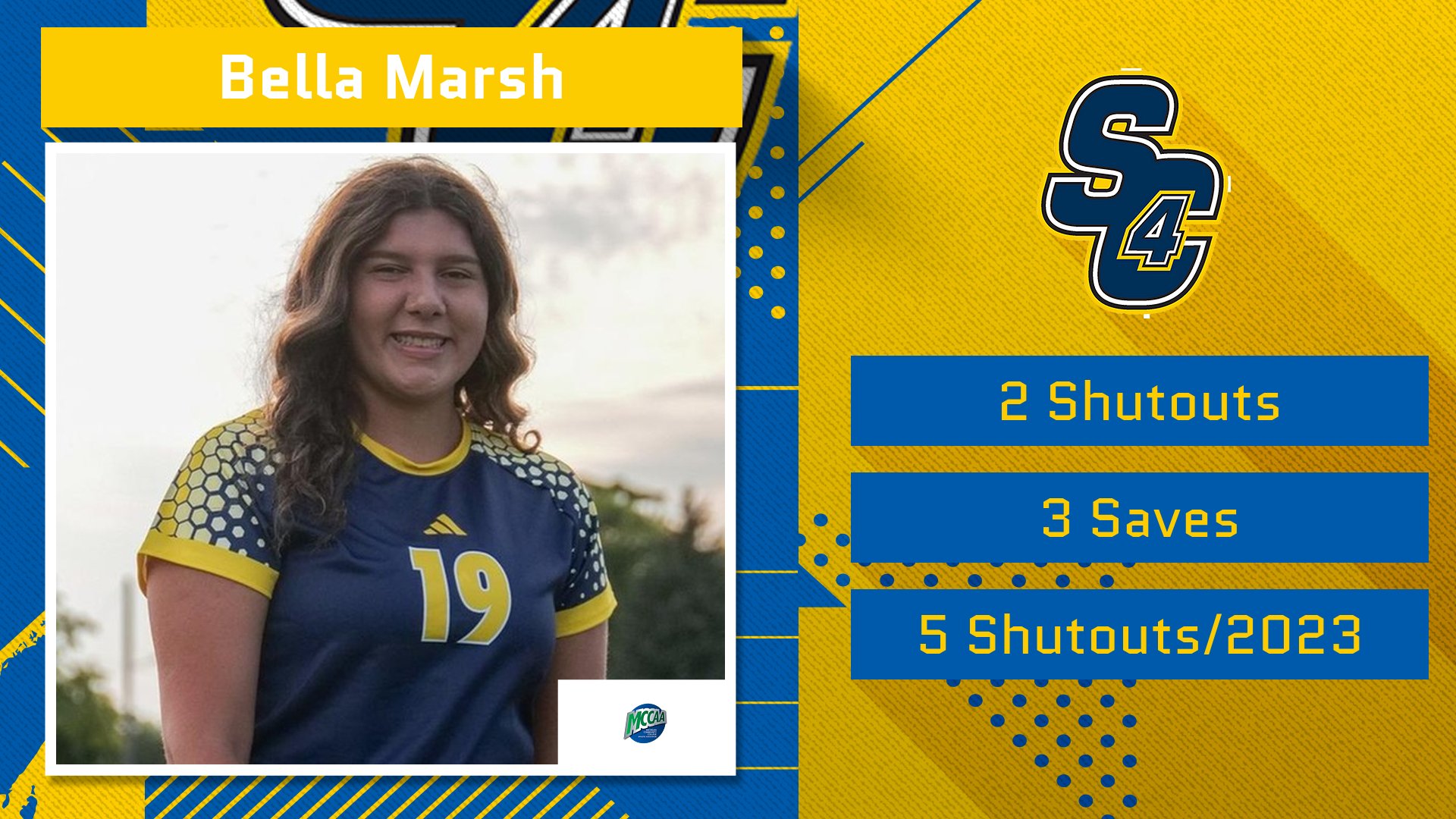 SC4's Bella Marsh Earns Women's Soccer Goalkeeper of the Week Again