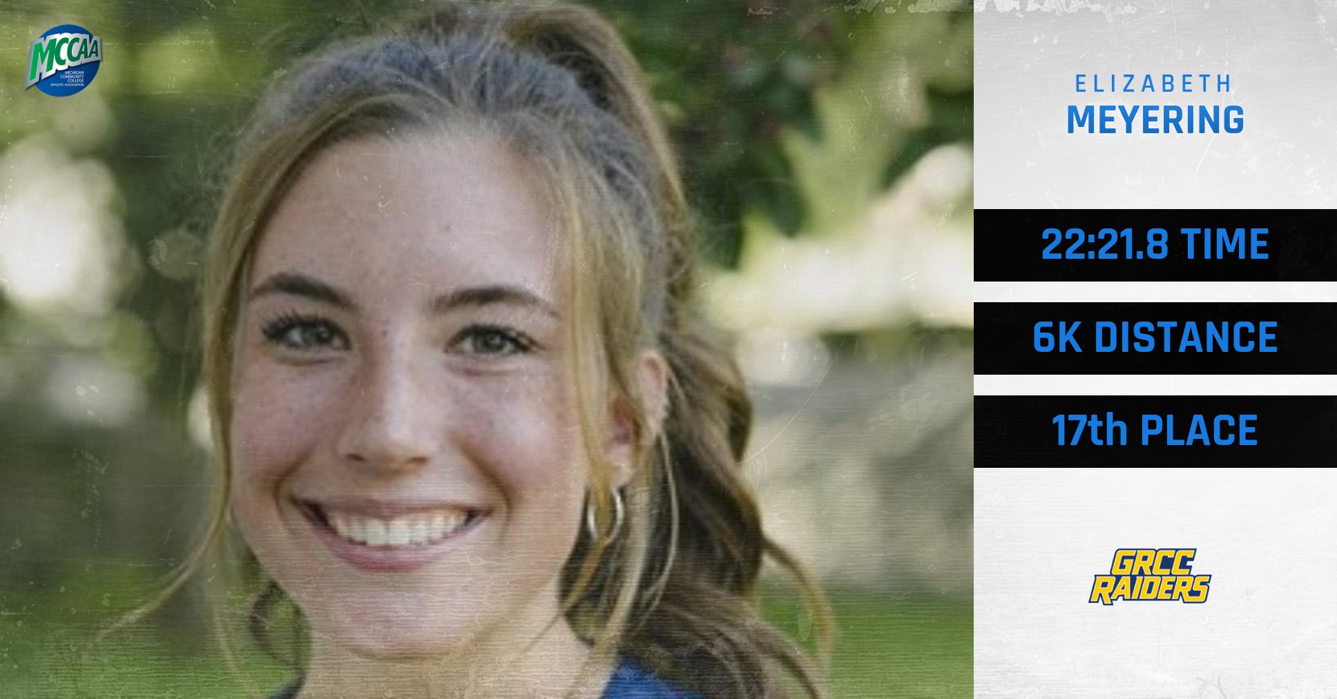 Elizabeth Meyering, MCCAA Women's Cross Country Runner of the Week, Grand Rapids Community College