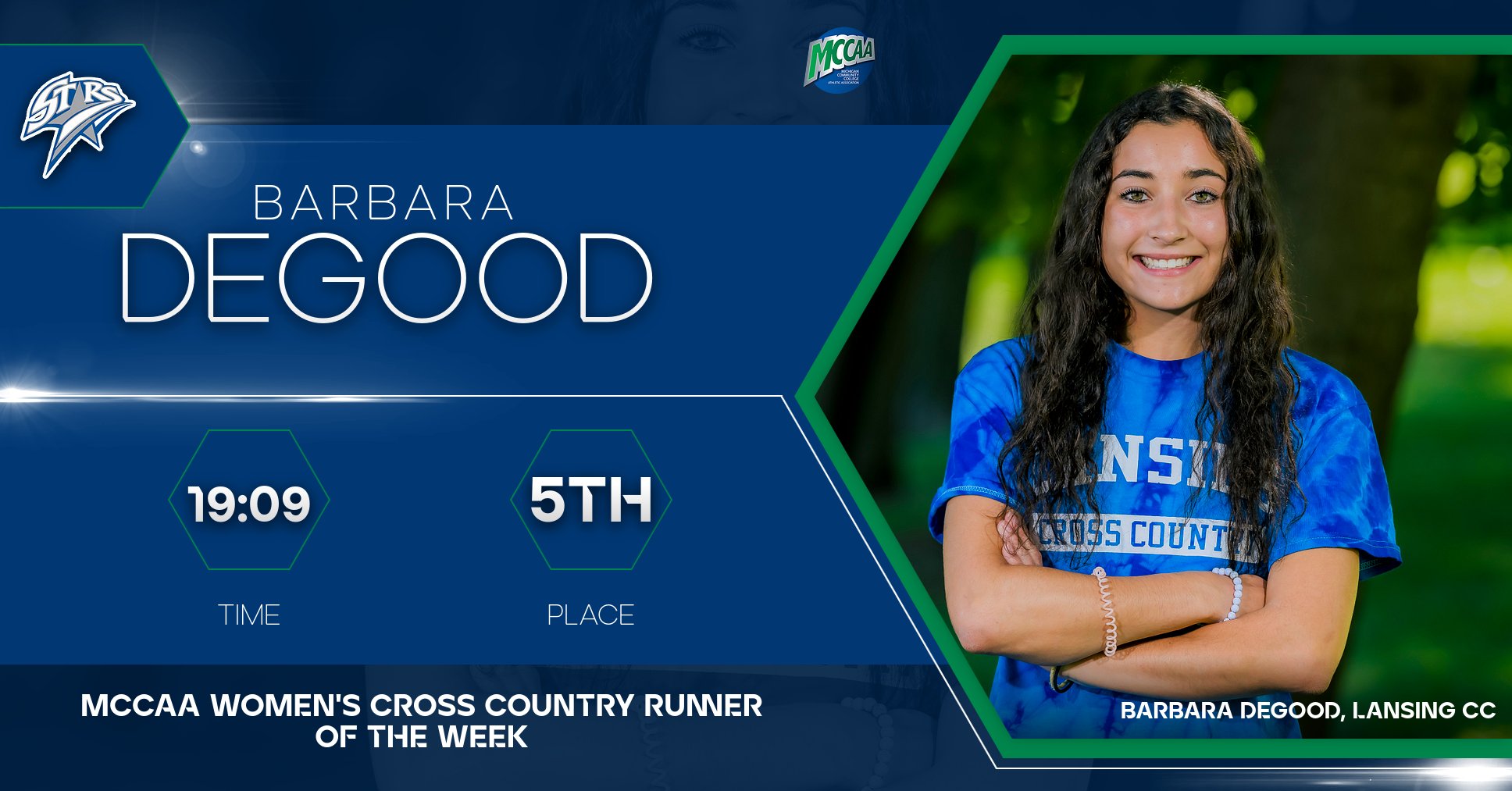 Barbara DeGood, MCCAA Women's Cross Country Runner of the Week, Lansing CC